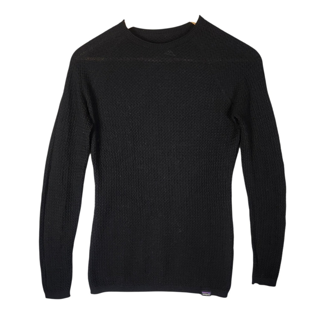 Patagonia Capilene Air Crew Sweater Women's Medium Black Merino Wool Blend
